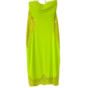 VDP Beach lime Beach Strapless Dress